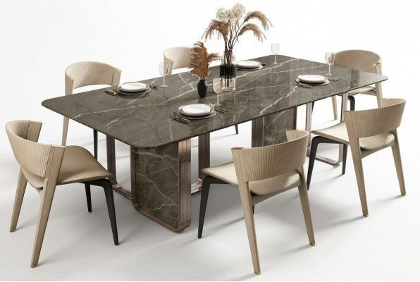 Luxe eettafel tafel Metaal Tafels Hoogglans Eetkamer Ontwerp Modern Eettafels