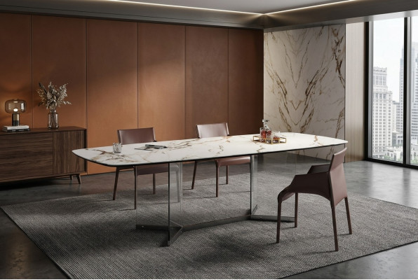 Ontwerp marmeren tafel, woonkamertafels eetkamer roestvrijstalen tafel, moderne eettafel