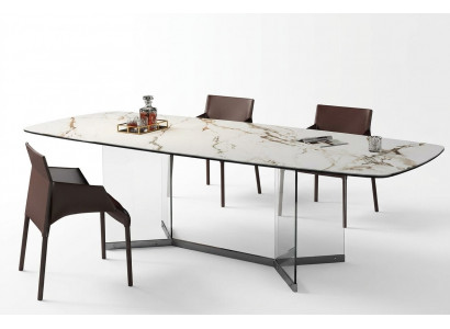 Eetkamer Woonkamer Ontwerp Luxe Modern Tafels Roestvrijstalen Poten Marmer Imitatie Nieuw