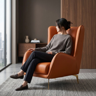 Luxe televisieclub fauteuil gestoffeerde zitsbank ontwerpbank fauteuil relax lederen lounge