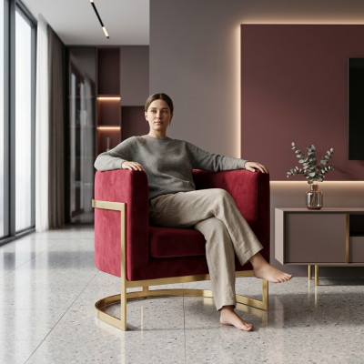 Stoelen Meubels Ontwerp Fauteuil Luxe Stoel Bekleding Relax Bar Lounge Club