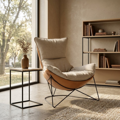 Ontwerp Gestoffeerde Bank Stof Draaibare Bank Ontspan Nieuw Modern Fauteuil