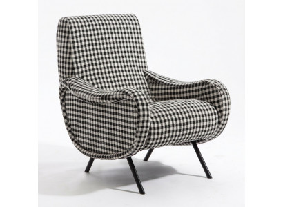 Ontwerper Leenstoel Gestoffeerde bank 1-zits roestvrij staal met textiel fauteuil