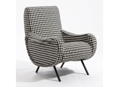 Ontwerper Leenstoel Gestoffeerde bank 1-zits roestvrij staal met textiel fauteuil