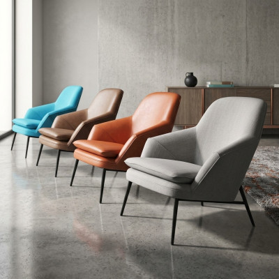 Fauteuil Design Bank Bankstel Relax Stof Lounge Luxe Leder Club Bekleding