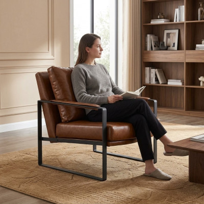 Ontwerper Lendensteun Stoel Gestoffeerde Bank Zitter TV Woonkamer Fauteuil Club