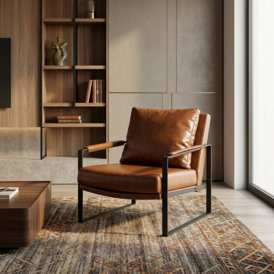 Ontwerper Lendensteun Stoel Gestoffeerde Bank Zitter TV Woonkamer Fauteuil Club