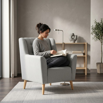 Ontwerper Fauteuil Club Lounge Leunstoel Gestoffeerde Bank 1-Zits Televisie.