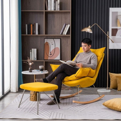 Stoel Metaal Ontwerp Bekleding Lounge Schommelstoel Zitkamer Schommel