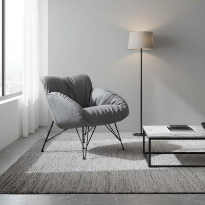 Fauteuil Zacht Woonkamer Tv Bank Bank Fauteuil Stoel Fluweel Grijs