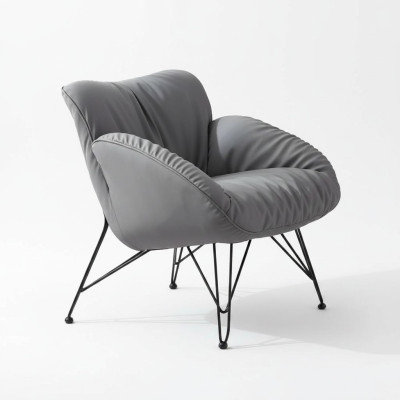 Fauteuil Zacht Woonkamer Tv Bank Bank Fauteuil Stoel Fluweel Grijs