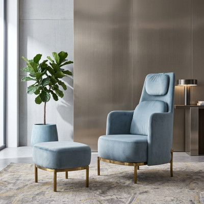 Fauteuil Stoel Bekleding TV Leder Textiel Stof Grijs Design Lounge