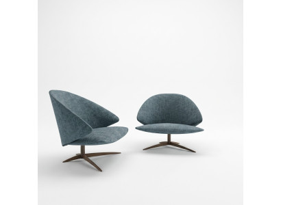 Moderne bank met 1 zitplaats, gestoffeerde zitting van textiel en leer, banken, bankstellen, sofa.