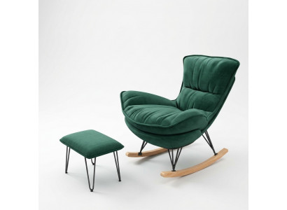 Fauteuil Ontwerper Stoel Bekleding Relax Stof Voetenbankje Eenpersoons Club Bank