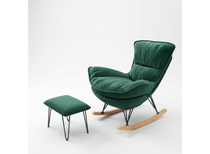 Fauteuil Ontwerper Stoel Bekleding Relax Stof Voetenbankje Eenpersoons Club Bank