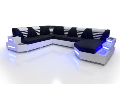 Ontwerp Moderne Bank Bank Hoekbank U-vorm leren bank Woonlandschap Hoekbank