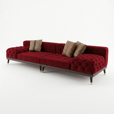 Chesterfield Grote Bank Luxe Meubels Bank Beklede Banken Bank 4-Zits
