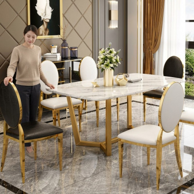 Ontwerp Eettafel Moderne Marmer Eetkamer Woonkamer Keuken Tafels Tafel