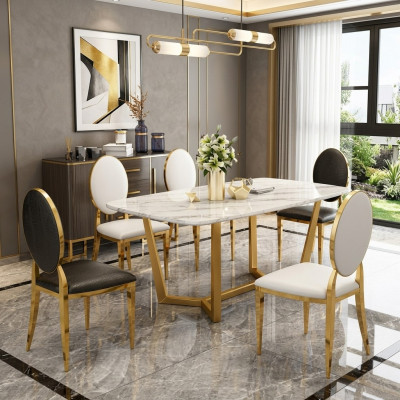 Ontwerp Eettafel Moderne Marmer Eetkamer Woonkamer Keuken Tafels Tafel