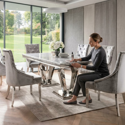 Eettafel Moderne eetkamer Woonkamer Keuken Ontwerp Tafel Metaal