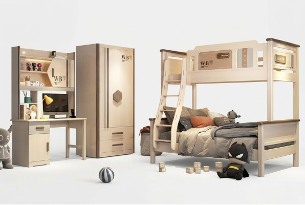 Slaapkamer jeugd kinderkamer set Modern kast ladekast tafel Nieuw 2-delig.
