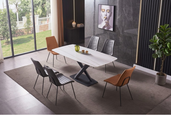 Luxe eetkamertafels Tafel Metaal Eettafel Moderne meubels Nieuw Roestvrij staal