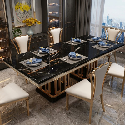 Luxe moderne marmeren stijl eettafel meubels tafels eetkamer design keuken.