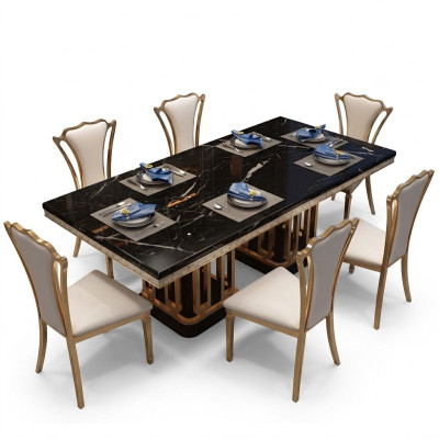 Luxe moderne marmeren stijl eettafel meubels tafels eetkamer design keuken.