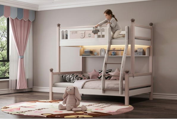 Stapelbed hoogglans natuur hoogslaper kinderbed etage bedden bed