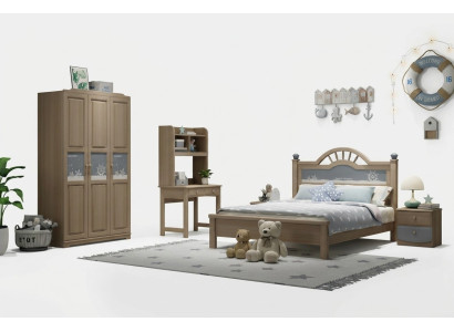 Jeugd kinderkamer set slaapkamer modern kast bed nachtkastje tafel 5-delig.