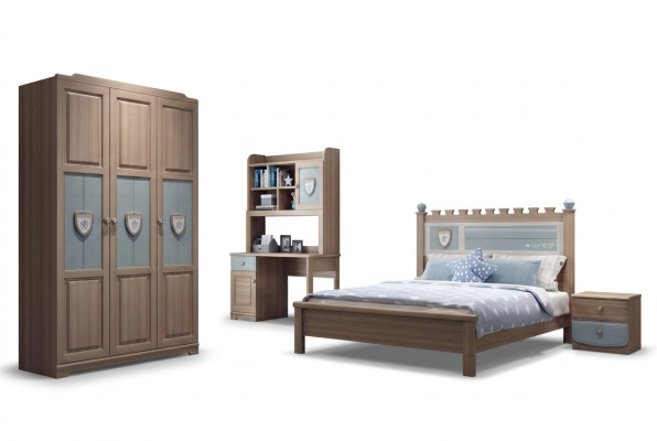 Jongenskamer kinderkamerset bed commode kledingkast 5-delig slaapkamer nieuw