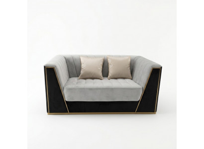 Luxe sofa 2-zits meubeldesign bekleding zwart textiel fluweel bankstellen banken