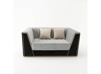 Luxe sofa 2-zits meubeldesign bekleding zwart textiel fluweel bankstellen banken