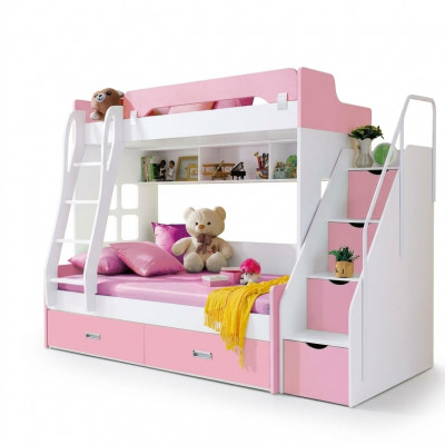 Jongerenbed Bedden Roze kinderbed stapelbed stapelbed houten meubelen hout Nieuw