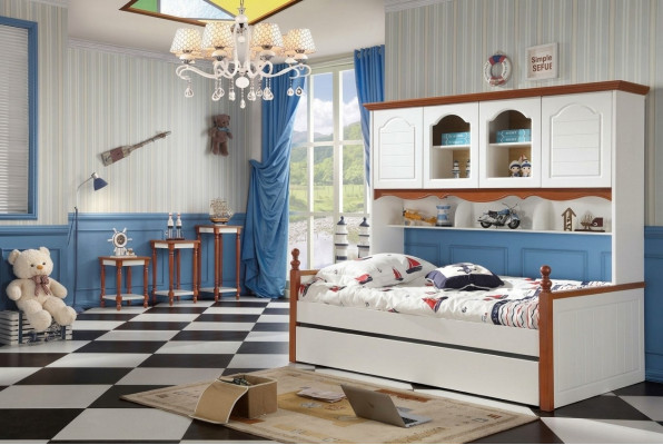 Bed kinderen jeugdkamer bedden hout slaapkamer wonen landhuis meubels nieuw