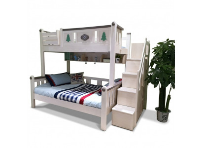 Moderne stapelbedden kinderen jongens meisjes ladder kledingkast hoog houten bed