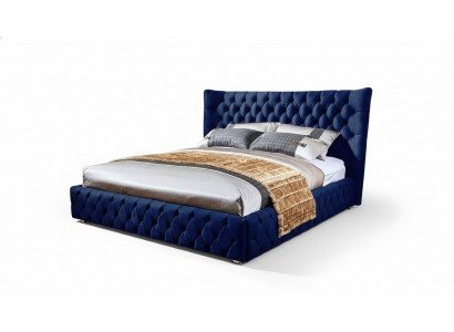 Bedden Chesterfield Desi180x200gn Dubbelbed Meubels Bekleding Textiel Blauw Bed Nieuw