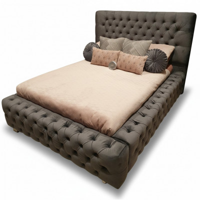 Ontwerp modern tweepersoonsbed meubels 180x200 cm gestoffeerd textiel en hout slaapkamer