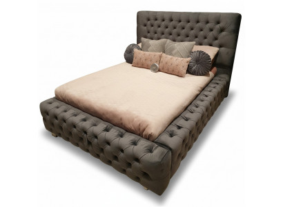 Ontwerp modern tweepersoonsbed meubels 180x200 cm gestoffeerd textiel en hout slaapkamer