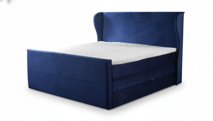 Designer-tweepersoonsbed in moderne stijl met minimalistische elementen.