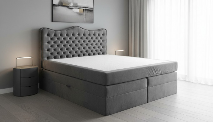 Boxspringbed Bedden Bekleding Bed Hotel Leder Textiel Stof 180x200cm Fluweel Meubels