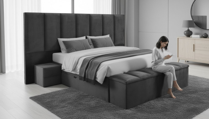 Boxspring Hotel Matratze Schlafzimmer Textil Design Bett Doppel Betten Boxspring Hotel matras Slaapkamer Textiel Ontwerp Bed Tweepersoonsbedden