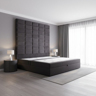 Tweepersoons gestoffeerd bed bruin 180x200 bedden luxe design meubels wandpaneel nieuw.