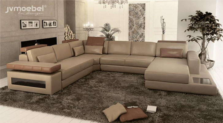 Sofa U-vorm meubel luxe set banken bank luxe designer lederen woonlandschap