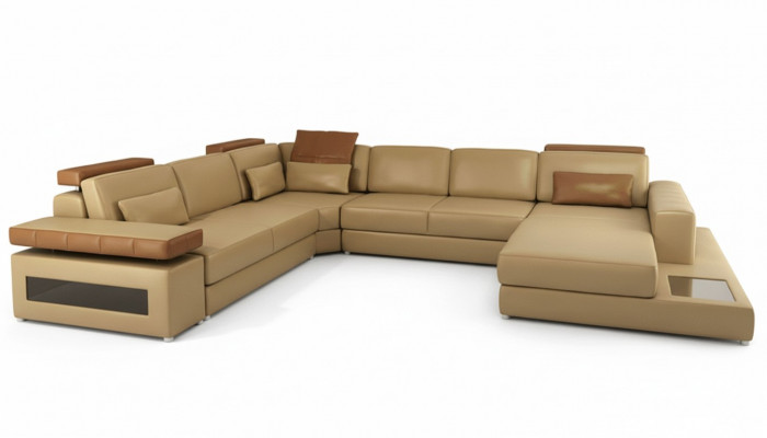Sofa U-vorm meubel luxe set banken bank luxe designer lederen woonlandschap