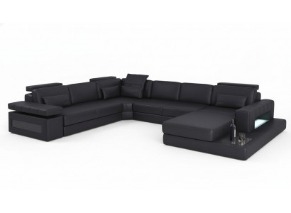 Woonlandschap bedfunctie lederen hoekbank U-vorm bank bank textielbanken design