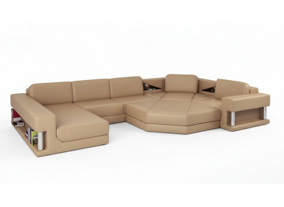Woonlandschap Ontwerp Modern Bank Hoekbank Bank U-Vorm Leren Bank Bank Textiel Nieuw