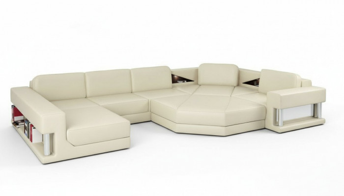 Hoekbank U-vorm Bank Woonlandschap Bank Moderne Ontwerp Bank Stof Leer