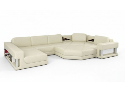 Hoekbank U-vorm Bank Woonlandschap Bank Moderne Ontwerp Bank Stof Leer