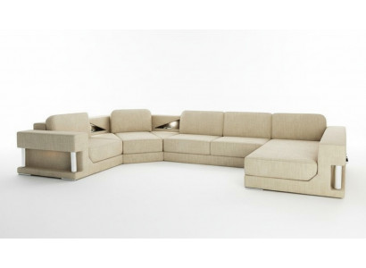 Hoekbank met slaapfunctie Modern design Bankstel Textiel Stof U-vorm Bank Woonlandschap